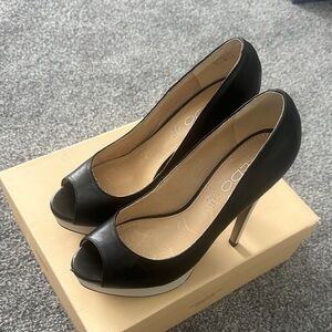 Aldo Classic Black Peep Toe Pumps
